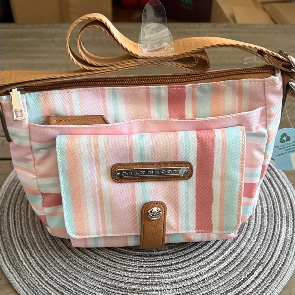⭐️$25⭐️Lily Bloom  Striped Women Bag “Cristina Xbody” NWT